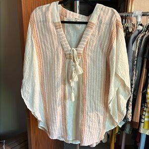 Rip Curl Cream and Pink Tunic Top